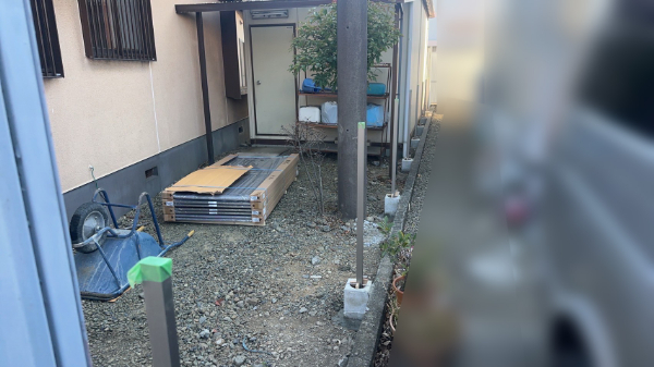 焼津市_D様_フェンス設置_施工中