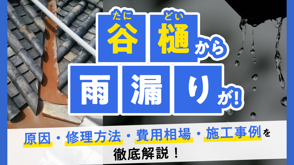 谷樋(たにどい)から雨漏りが！原因・修理方法・費用相場・施工事例を徹底解説！