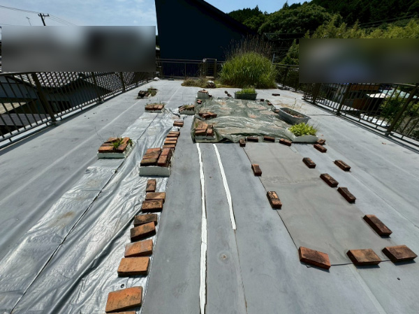 吉田町A様_屋上防水施工前の応急処置DIY