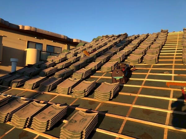 静岡県焼津市_雨漏り修理_施工中_瓦桟施工